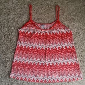 Old Navy Women's Fun Print Pink Tank Top